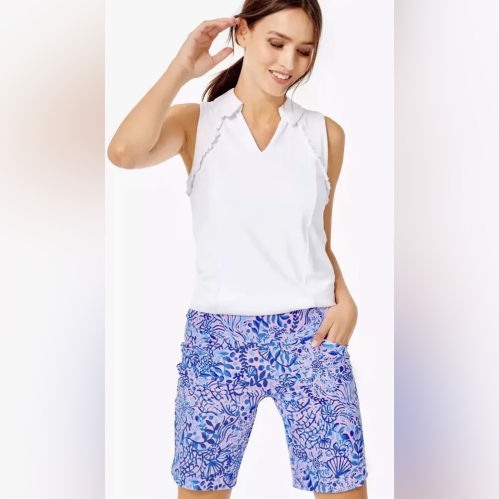 Lilly Pulitzer Reid Shorts Calla Lilly Pink High Tides Good Vibes Size 16